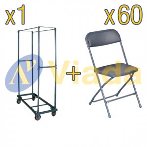 Pack de sillas plegables + 1 carro vertex