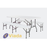 Conjunto de mesa y bancos de plástico