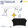 Pack mesa rect. + funda negra 183