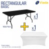 Pack mesa rect. + funda blanca 7183K