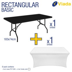 Pack mesa rect. + funda blanca 7183K