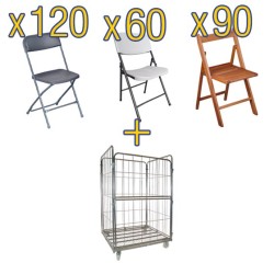 Pack de sillas plegables + 1 carro flexy